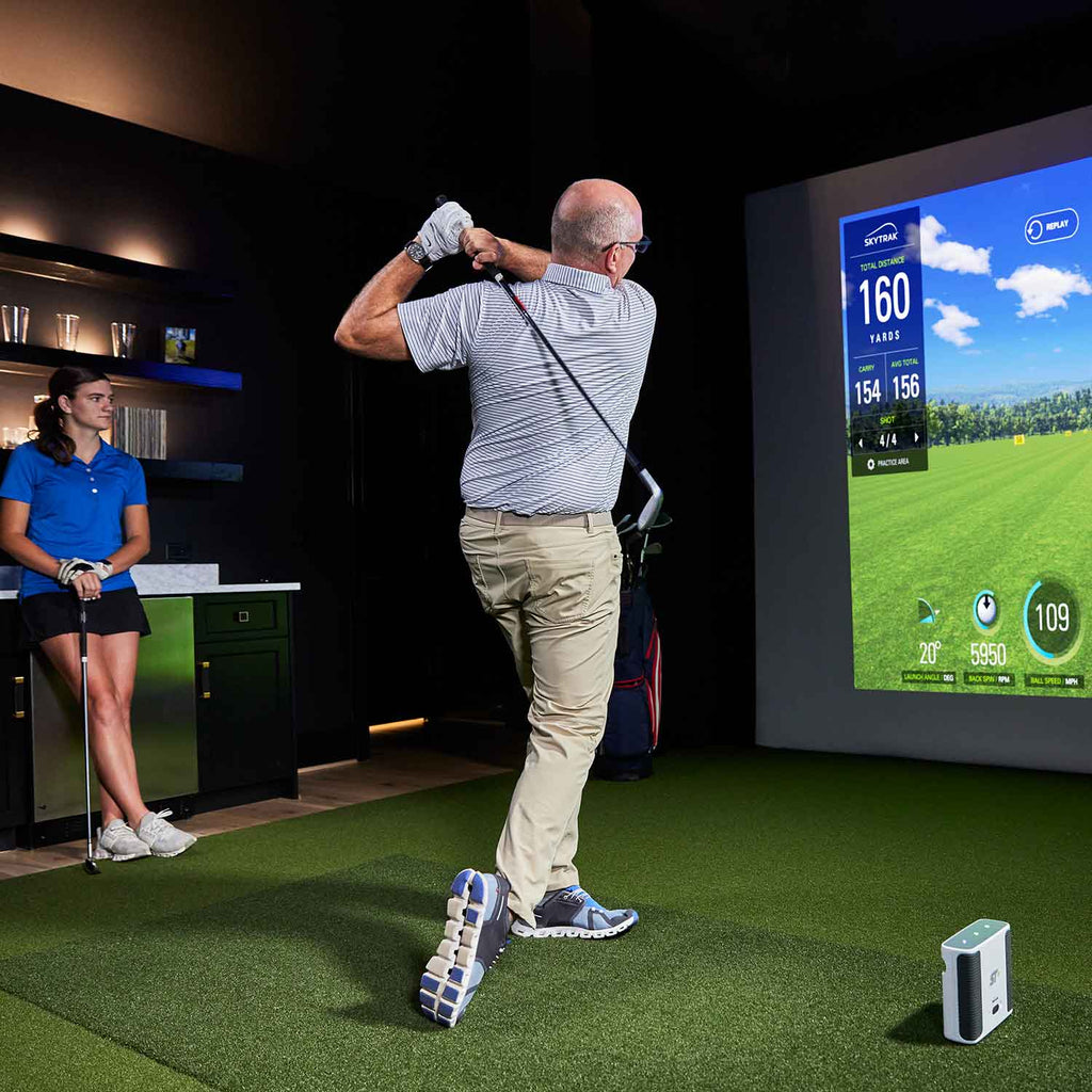 SkyTrak+ Golf Launch Monitor & Simulator with 1-Year FREE Foresight Course Play Package
