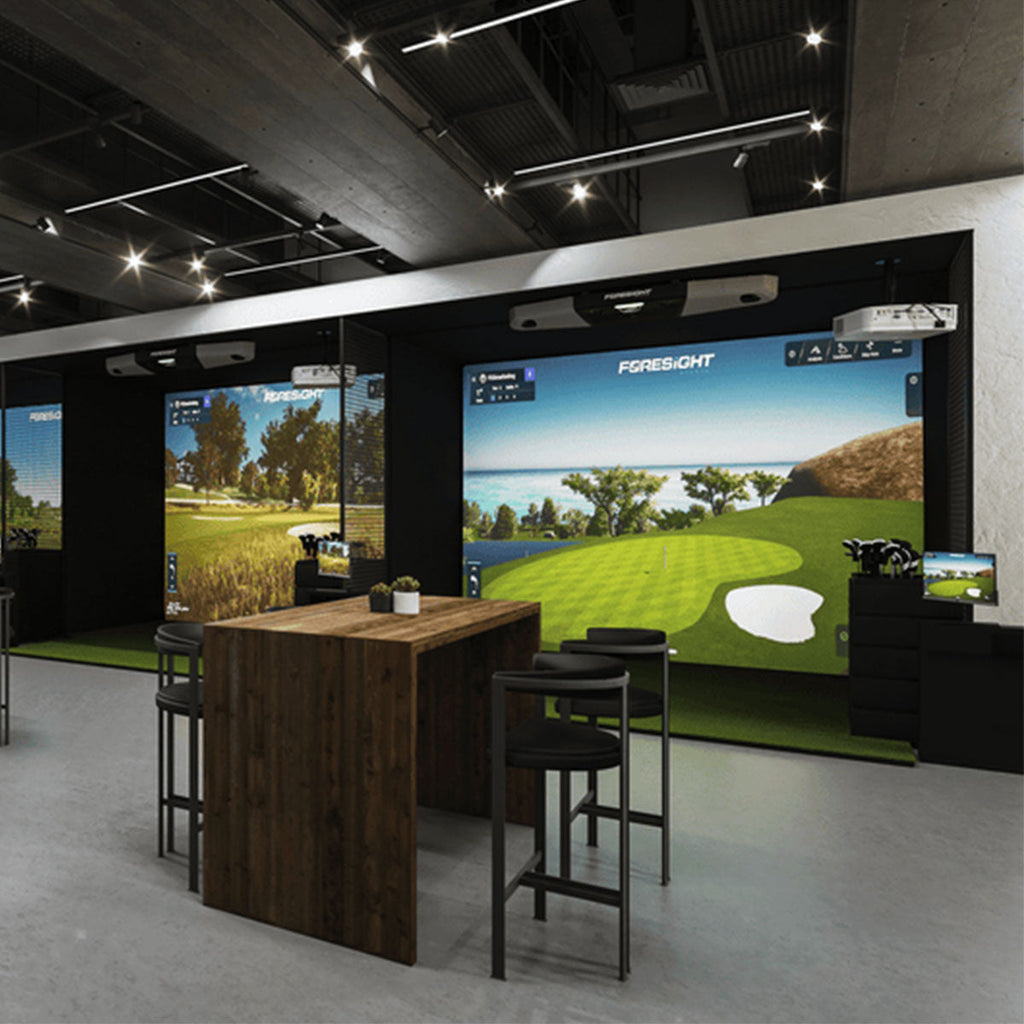 Foresight Falcon with PlayBetter SimStudio™ COMPLETE Package | Golf Simulator Studio with Impact Screen, Enclosure, Side Barriers, Hitting/Putting Mats & Projector