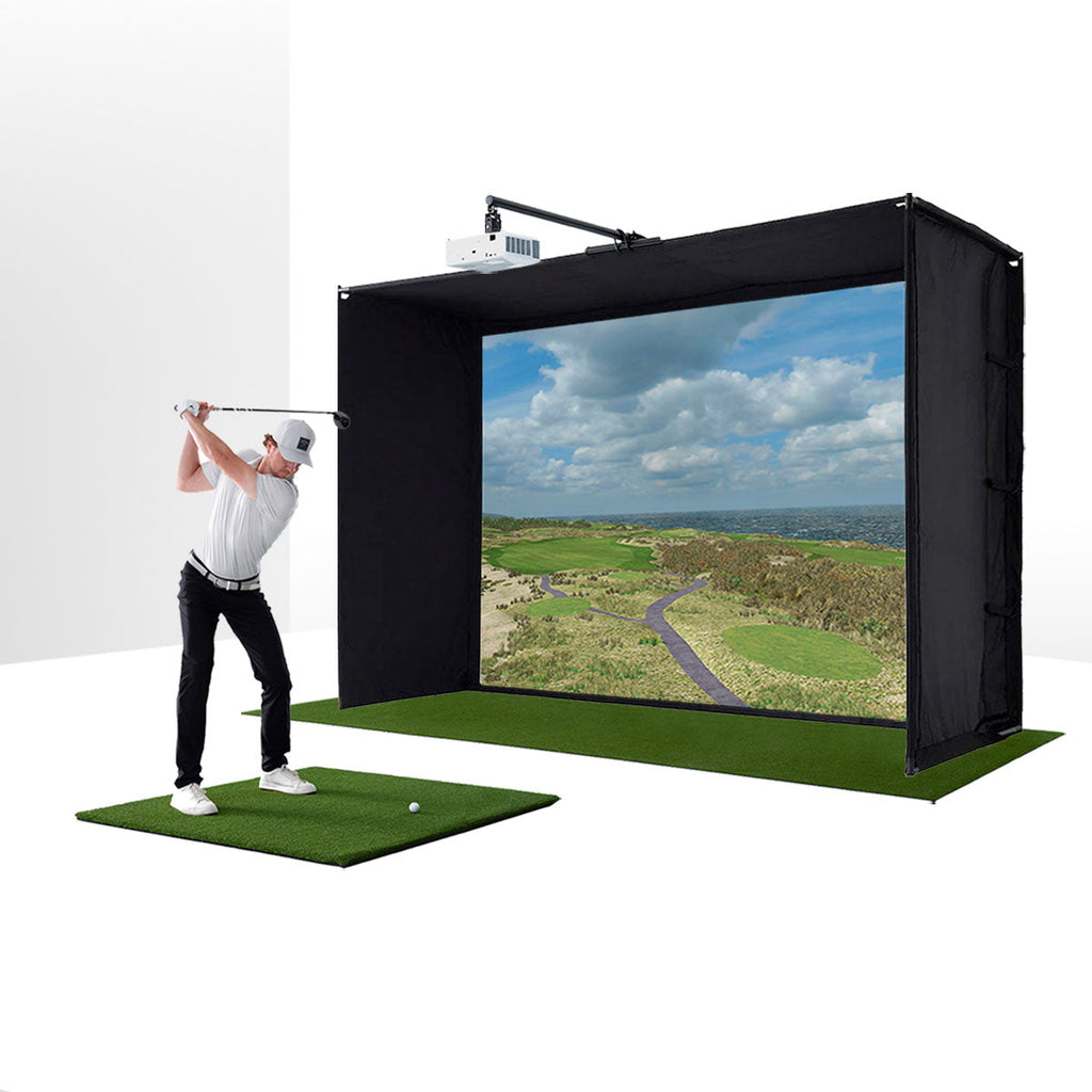 PlayBetter SimStudio™ BYO (Build Your Own) Package – Custom Home Golf Simulator Studio Builder with Impact Screen, Enclosure, Optional Mats, Projector & More