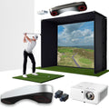 ProTee VX with PlayBetter SimStudio™ ESSENTIALS Package | Golf Simulator Studio with Impact Screen, Enclosure, Hitting Mat, & Projector