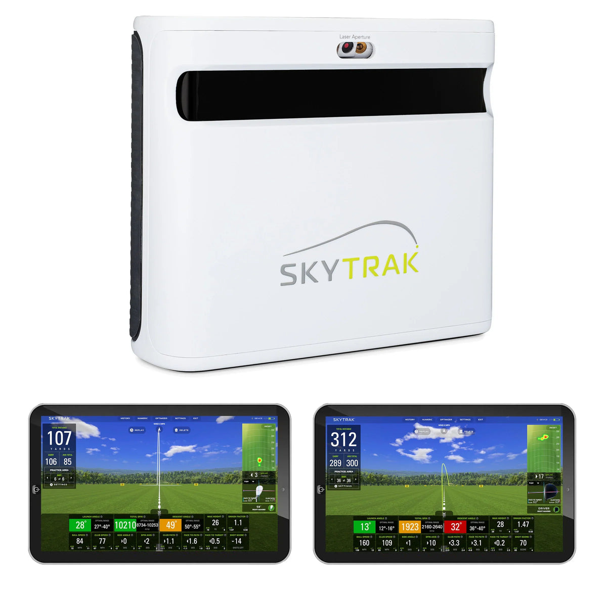 SkyTrak+ Golf Launch Monitor Home Net Studio with The Net Return Premium Hitting Net Package & 1-Year FREE Foresight Course Play