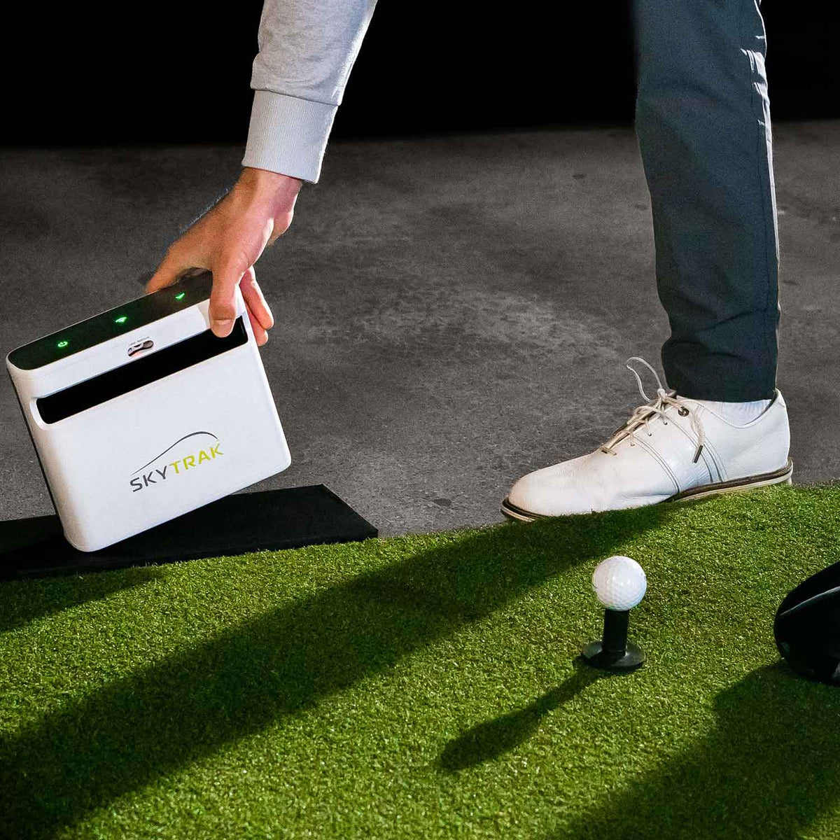 SkyTrak+ Golf Launch Monitor Home Net Studio with The Net Return Premium Hitting Net Package & 1-Year FREE Foresight Course Play