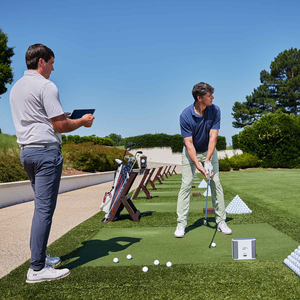 SkyTrak+ Golf Launch Monitor Home Net Studio with The Net Return Premium Hitting Net Package & 1-Year FREE Foresight Course Play