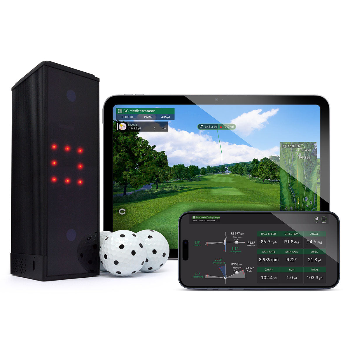Square Golf with PlayBetter SimStudio™ COMPLETE Package | Golf Simulator Studio with Impact Screen, Enclosure, Side Barriers, Hitting/Putting Mats, & Projector