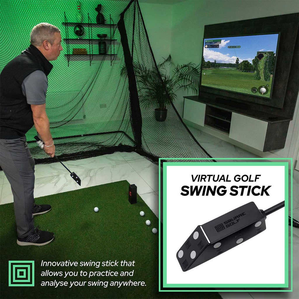 Square Golf with PlayBetter SimStudio™ BYO (Build Your Own) Package – Custom Home Golf Simulator Studio Builder with Impact Screen, Enclosure, Optional Mats, Projector & More