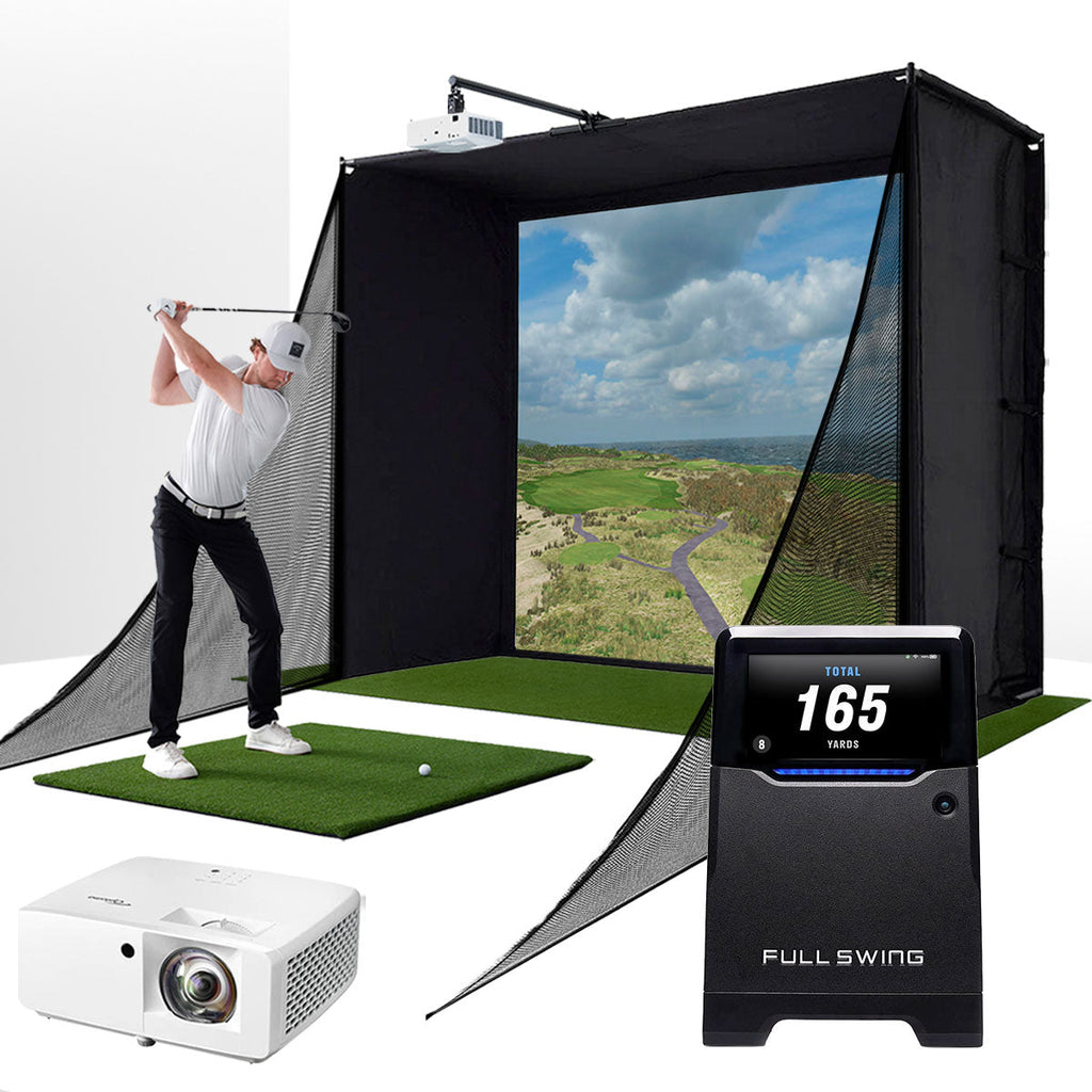 Full Swing KIT with PlayBetter SimStudio™ COMPLETE Package | Golf Simulator Studio with Impact Screen, Enclosure, Side Barriers, Hitting/Putting Mats & Projector