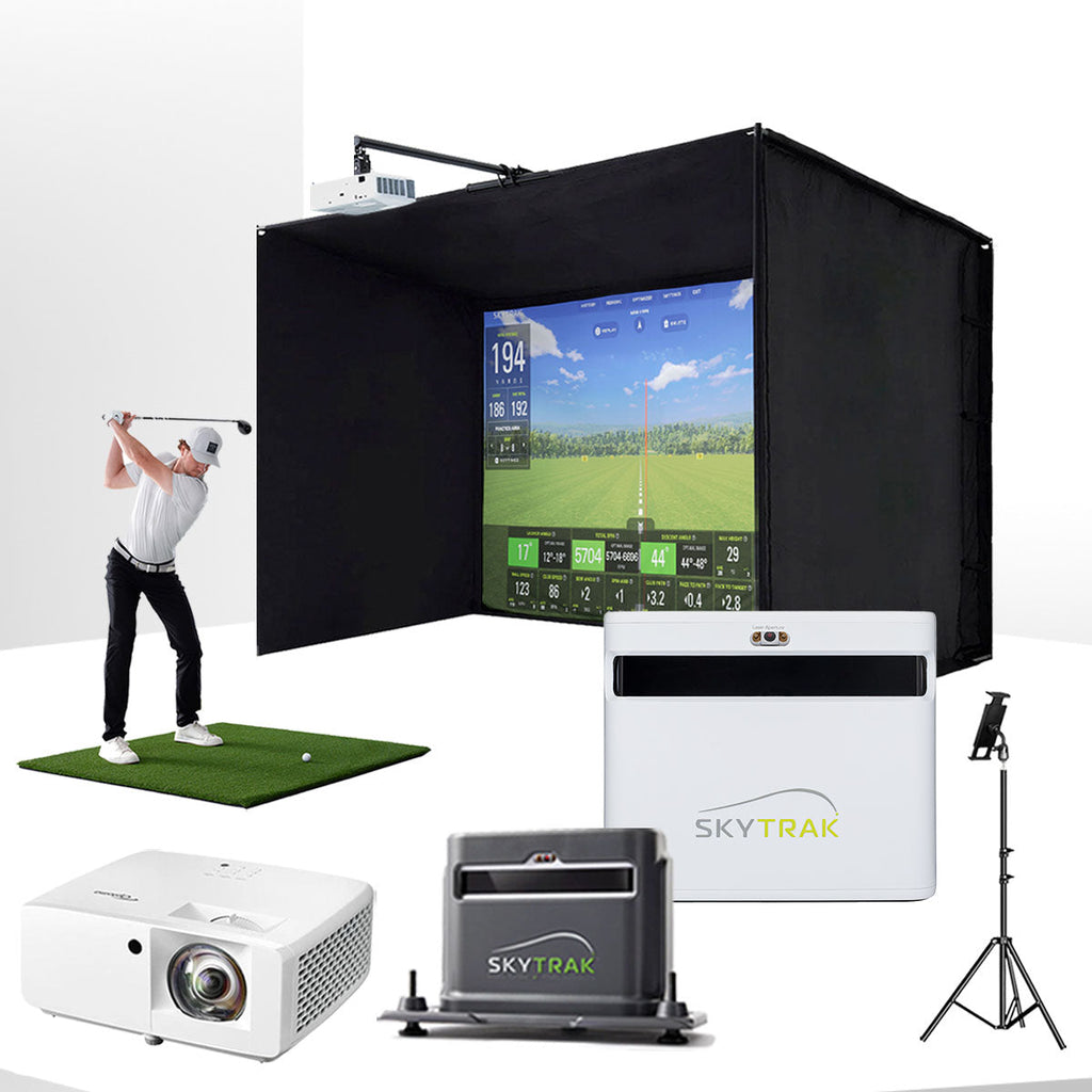 SkyTrak+ with PlayBetter SimStudio™ BYO (Build Your Own) Package – Custom Home Golf Simulator Studio Builder with Impact Screen, Enclosure, Optional Mats, Projector & 1-Year FREE Foresight Course Play
