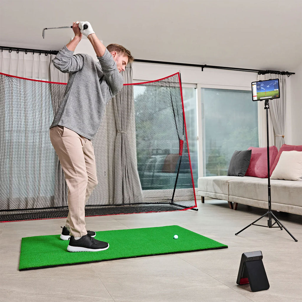 Swing Caddie SC4 PRO with PlayBetter SimStudio™ ESSENTIALS Package | Golf Simulator Studio with Impact Screen, Enclosure, Hitting Mat, & Projector