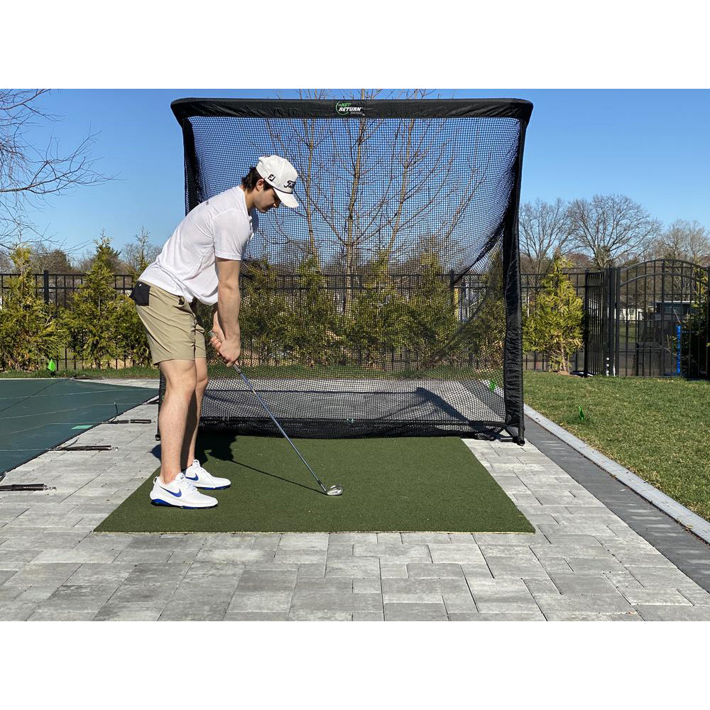 The Net Return Premium Golf Hitting Net Package with Hitting Turf, Side Barriers & Sand Bags