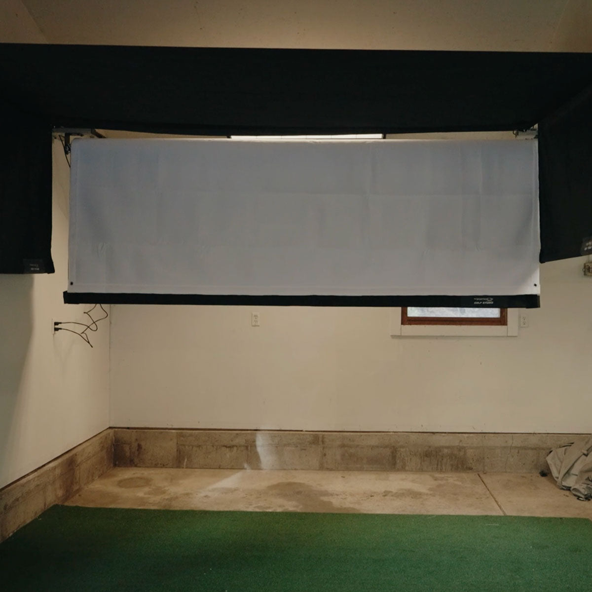 Foresight Falcon SportScreen Vanish Retractable Golf Studio Complete Package | Home Golf Simulator Studio with Impact Screen, Enclosure, Hitting Mat, Putting Turf & Projector
