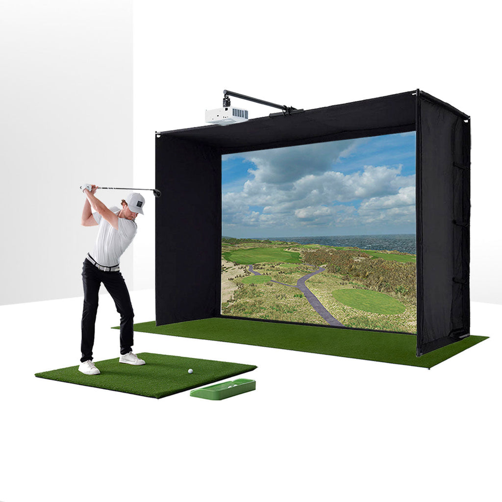 PlayBetter SimStudio™ BYO (Build Your Own) Package – Custom Home Golf Simulator Studio Builder with Impact Screen, Enclosure, Optional Mats, Projector & More