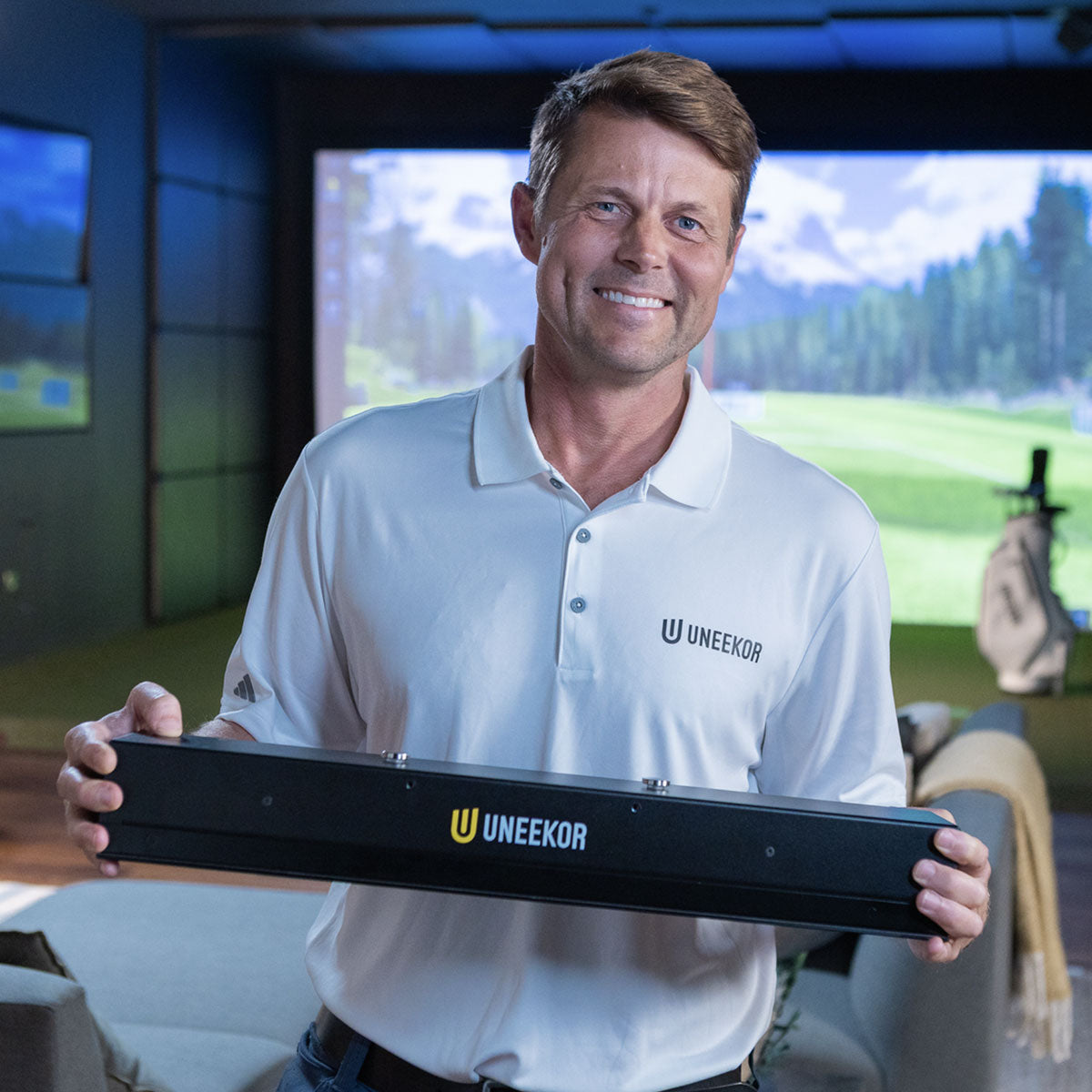 Uneekor EYE XR with PlayBetter SimStudio™ BYO (Build Your Own) Package – Custom Home Golf Simulator Studio Builder with Impact Screen, Enclosure, Optional Mats, Projector & More