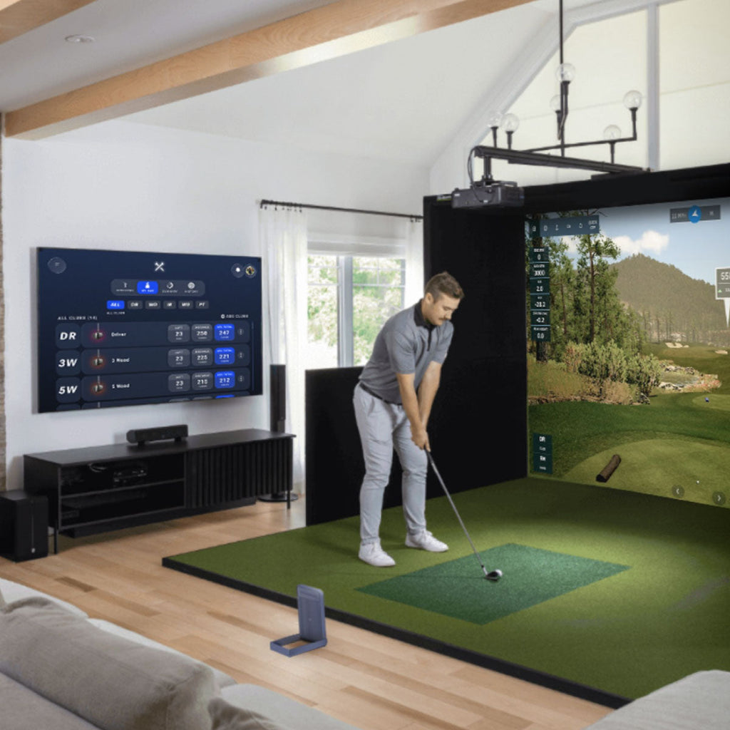 Blue Tees Golf Rainmaker with PlayBetter SimStudio™ BYO (Build Your Own) Package – Custom Home Golf Simulator Studio Builder with Impact Screen, Enclosure, Optional Mats, Projector & More