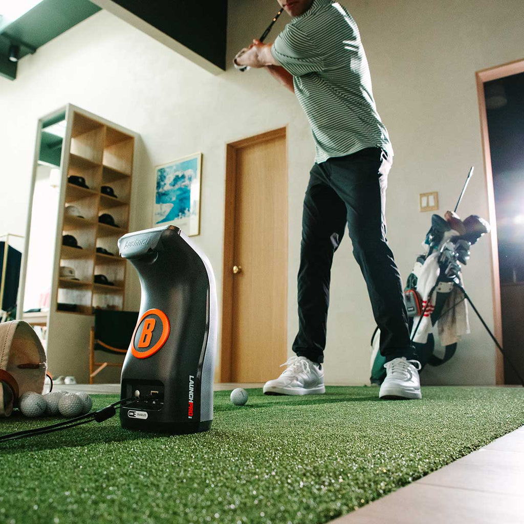 Bushnell LPi Circle B SportScreen Vanish LITE Hybrid-Retractable Golf Studio Complete Package | Home Golf Simulator Studio with Impact Screen, Enclosure, Hitting Mat, Putting Turf & Projector