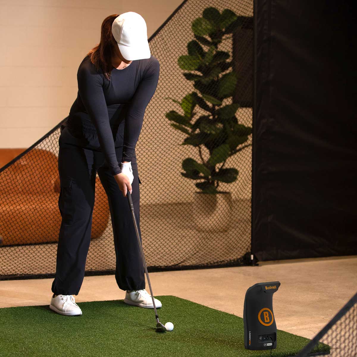 Bushnell LPi Circle B with PlayBetter SimStudio™ COMPLETE Package | Golf Simulator Studio with Impact Screen, Enclosure, Side Barriers, Hitting/Putting Mats, Projector & Protective Case