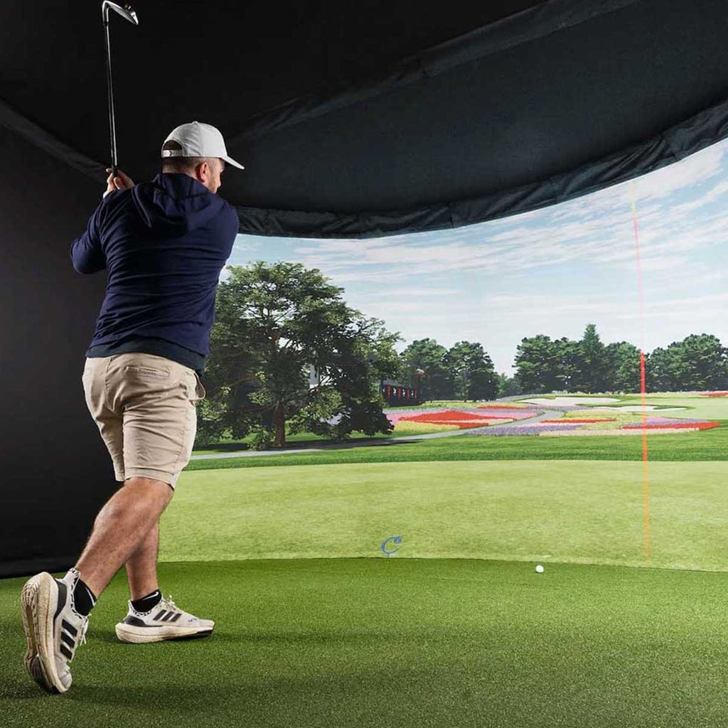 ProTee VX with PlayBetter SimStudio™ OVERHEAD Premium Home Golf Studio Package with Carl's Place Curved Enclosure
