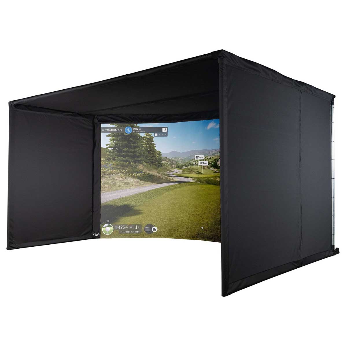 Foresight QuadMAX Launch Monitor with Carl's Place Curved Enclosure Home Golf Studio Package