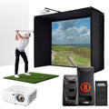 Bushnell LPi Circle B with PlayBetter SimStudio™ ESSENTIALS Package | Golf Simulator Studio with Impact Screen, Enclosure, Hitting Mat & Projector