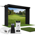 Foresight GC2 SportScreen Vanish LITE Hybrid-Retractable Golf Studio Complete Package | Home Golf Simulator Studio with Impact Screen, Enclosure, Hitting Mat, Putting Turf & Projector