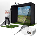 PlayBetter COMPLETE Garage SimStudio™ | Home Golf Simulator Package with Impact Screen, Enclosure, Hitting Mat & Projector