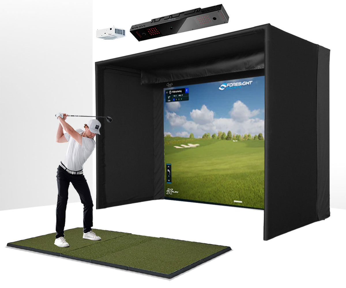 Uneekor EYE XO2 with PlayBetter SimStudio™ OVERHEAD Premium Home Golf Studio Package with Carl's Place Pro Enclosure