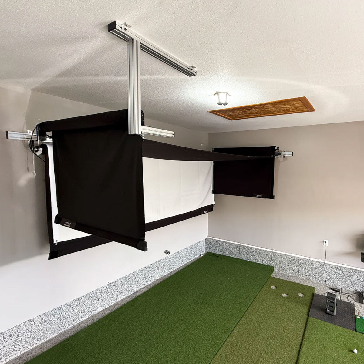 Full Swing KIT SportScreen Vanish Retractable Golf Studio Complete Package | Home Golf Simulator Studio with Impact Screen, Enclosure, Hitting Mat, Putting Turf & Projector