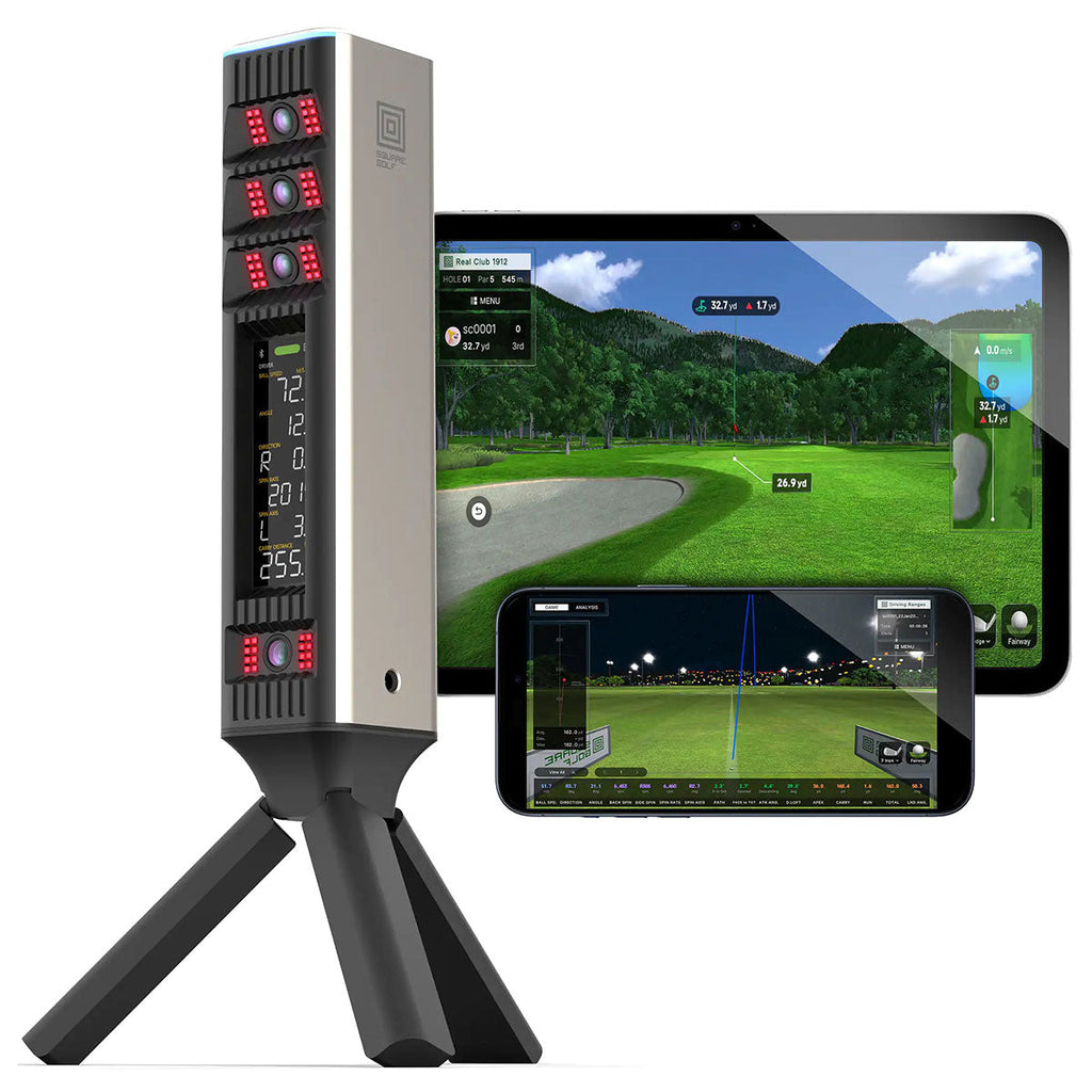 Square Golf Omni Golf Launch Monitor Home Net Studio with The Net Return Premium Hitting Net Package