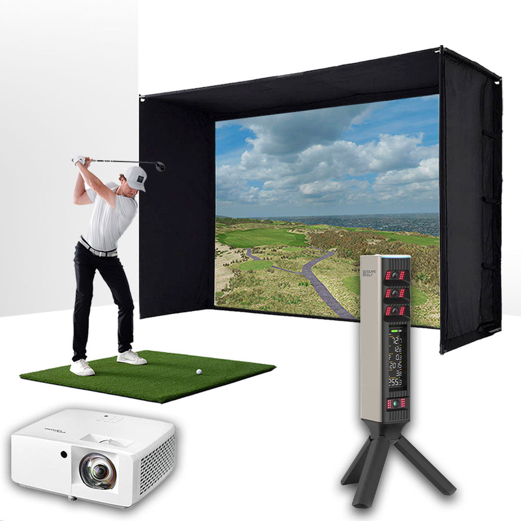 Square Golf Omni with PlayBetter SimStudio™ BYO (Build Your Own) Package – Custom Home Golf Simulator Studio Builder with Impact Screen, Enclosure, Optional Mats, Projector & More